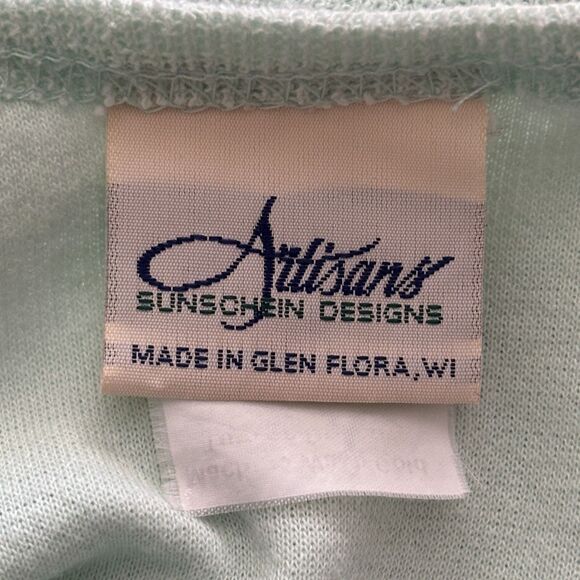 Artisans Sunschein Designs Green Embroidery Daisy Beach Pool Lounge Robe Sz M BD - Picture 6 of 7